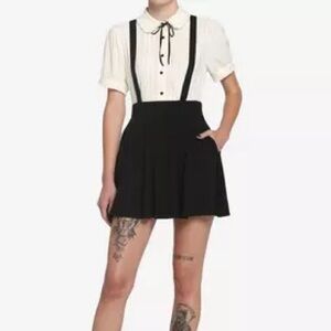 NWT Hot Topic Black Suspender Circle Skirt XL Gothic Emo Streetwear Punk Y2K
